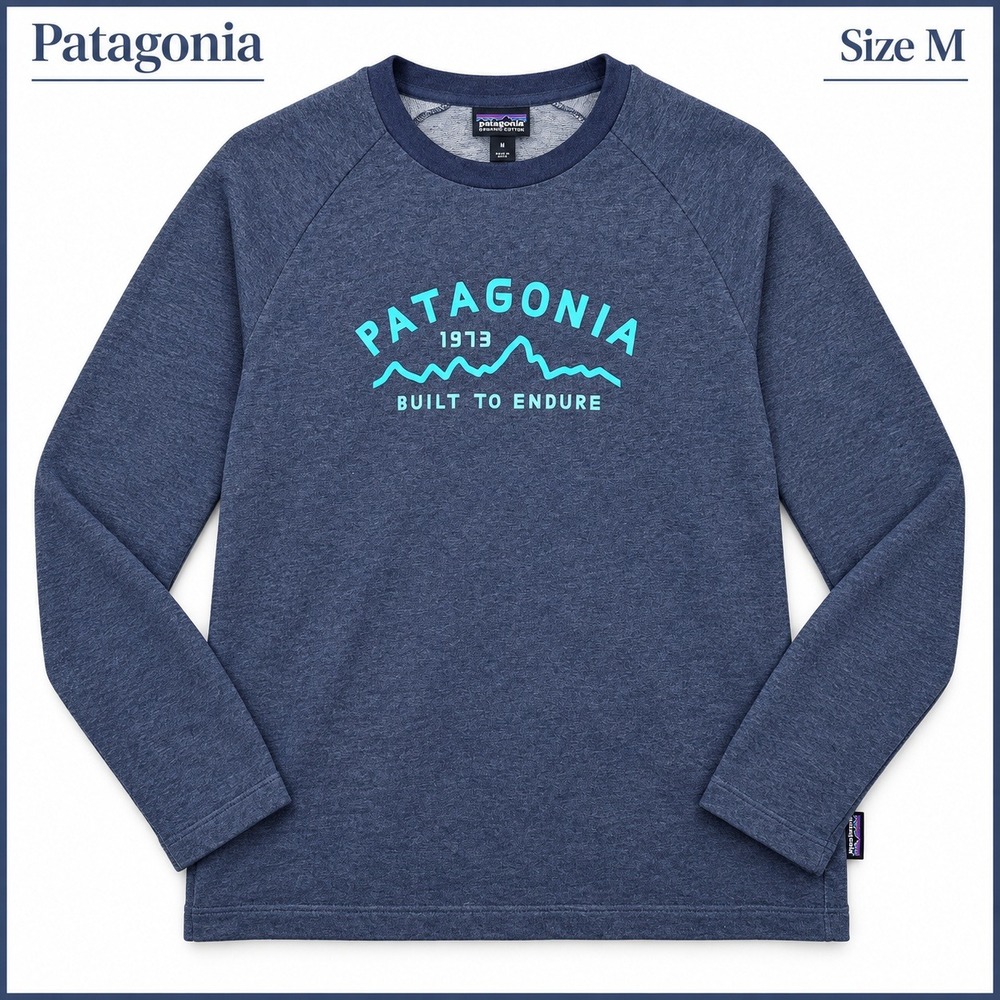 Patagonia Build To Endure Shirt Mens M Navy Long Sleeve Organic Cotton Outdoor
